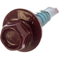 Кровельный саморез Качественный КРЕПЕЖ красное вино RAL 3005, 5.5х25 мм, 150 шт 0500137 КЧ