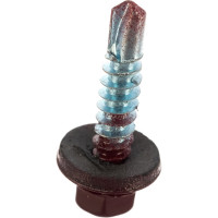 Кровельный саморез Качественный КРЕПЕЖ красное вино RAL 3005, 5.5х25 мм, 150 шт 0500137 КЧ