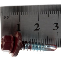 Кровельный саморез Качественный КРЕПЕЖ красное вино RAL 3005, 5.5х25 мм, 150 шт 0500137 КЧ