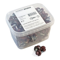 Кровельный саморез Качественный КРЕПЕЖ красное вино RAL 3005, 5.5х25 мм, 150 шт 0500137 КЧ