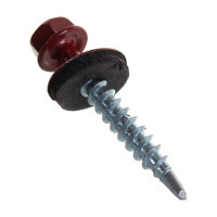 Кровельный саморез Качественный КРЕПЕЖ красно-коричневый RAL 3011, 4.8х35 мм, 200 шт 1000649 КЧ