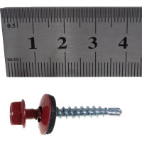 Кровельный саморез Качественный КРЕПЕЖ красно-коричневый RAL 3011, 4.8х35 мм, 200 шт 1000649 КЧ