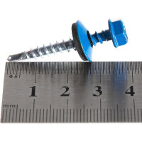 Кровельный саморез Качественный КРЕПЕЖ синий RAL 5005, 4.8х35 мм, 230 шт 1000151 КЧ