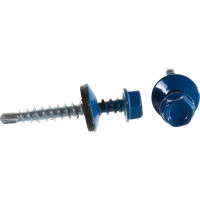 Кровельный саморез Качественный КРЕПЕЖ синий RAL 5005, 4.8х35 мм, 230 шт 1000151 КЧ