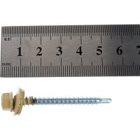 Кровельный саморез Качественный КРЕПЕЖ слоновая кость RAL 1014, 4.8х51 мм, 95 шт 0500161 КЧ