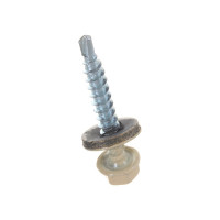 Кровельный саморез Качественный КРЕПЕЖ слоновая кость RAL 1014, 4.8х35 мм, 200 шт 1000727 КЧ