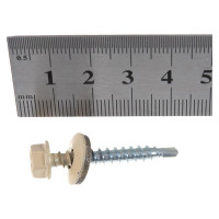 Кровельный саморез Качественный КРЕПЕЖ слоновая кость RAL 1014, 4.8х35 мм, 200 шт 1000727 КЧ