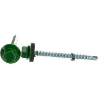 Кровельный саморез крепежная техника зеленый лист RAL 6002, 4.8х51 мм, 150 шт 420256 БК
