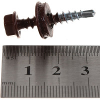 Кровельный саморез крепежная техника красная окись RAL 3009, 4.8х29 мм, 250 шт 420296 БК