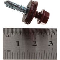 Кровельный саморез крепежная техника красно-коричневый RAL 3011, 5.5х25 мм, 250 шт 420326 БК