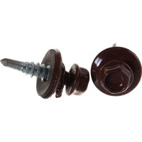 Кровельный саморез крепежная техника красная окись RAL 3009, 5.5х25 мм, 250 шт 420304 БК