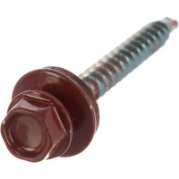 Кровельный саморез крепежная техника красная окись RAL 3009, 4.8х51 мм, 150 шт 420300 БК