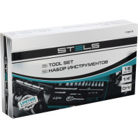 Набор торцевых головок с трещоткой, 1/4", 18 предм, STELS 13573