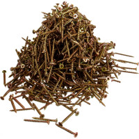 Шуруп для дерева Саморезик 3.5х35 универсальный потай, желтый цинк, Pz-2 1000шт SYZ-3.5х35-1000