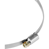 Хомуты СИБРТЕХ, нержавеющая сталь, стандартное болтовое крепление, 110-130мм, 25шт, ширина 9мм 47590