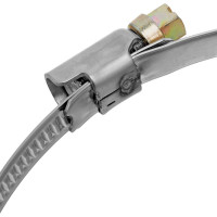 Хомуты СИБРТЕХ, нержавеющая сталь, стандартное болтовое крепление, 110-130мм, 25шт, ширина 9мм 47590