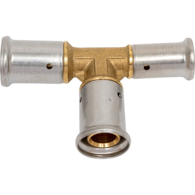 Переходный тройник HENCO уменьшенный с двух сторон, латунь, пресс, 20x20x16, 11P-202016