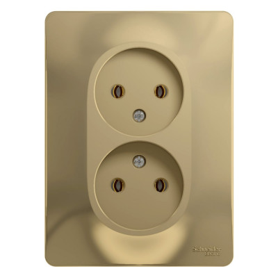 Розетка Systeme Electric (Schneider Electric) GLOSSA двойная без заземления,16А, титан GSL000420