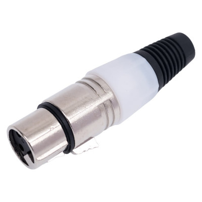 Разъем XLR 3P гнездо Pro Legend металл цанга на кабель, белый, PL2183