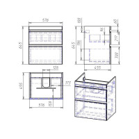 Тумба Dreja eco Grace Pus 60, белый лак, 2 ящика 99.0904