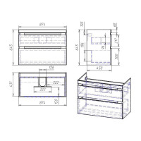Тумба Dreja eco Grace Pus 90, белый лак, 2 ящика 99.0906