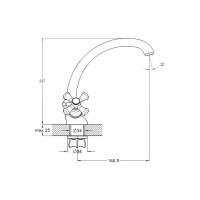 Смеситель для кухни G-lauf с поворот изливом 360 градусов, хром QTZ4-B827
