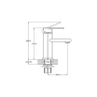 Смеситель для раковины умывальника G-lauf с монолитным изливом, хром NOB1-A128