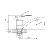 Смеситель для кухни G-lauf с плоским поворотным изливом, хром 4T4-B043