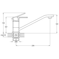 Смеситель для кухни G-lauf с поворотным изливом, хром GOR4-A058