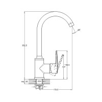 Смеситель для кухни G-lauf с поворот изливом 360 градусов, хром ZAR4-B181
