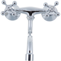 Смеситель для кухонной мойки Haiba латунный, настенный с длинным поворотным изливом, хром HB4319