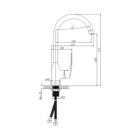 Смеситель для кухонной мойки Haiba латунь, поворотный, с высоким изливом, хром HB70183