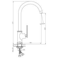 Смеситель для кухни мойки Haiba латунь с высоким поворотным изливом, хром HB70589