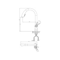 Смеситель для кухни с выдвижной лейкой DQ DA1032541