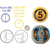 Вентилятор MTG A100SXS-S-K темное дерево с микроволновым датчиком+клапан+фланец 402055