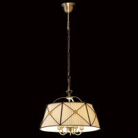 Подвесная люстра Citilux Дрезден с бежевым абажуром Бронза CL409151