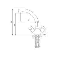 Смеситель для умывальника Melodia della vita elegia литой излив, керамика mdv32022 без гибкой подводки 65336