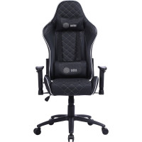 Игровое кресло CACTUS CS-CHR-030BLS черный/серебристый, экокожа, с подголовником, крестовина сталь 1660821