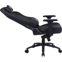 Игровое кресло CACTUS с вибромассажем, черный, экокожа, с подголовником, крестовина черный 1745823