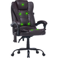 Кресло CACTUS CS-CHR-OC03M-BR темно-коричневый, экокожа, с подголовником, крестовина сталь 1884160