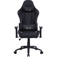 Игровое кресло CACTUS CS-CHR-030BL черный, экокожа, с подголовником, крестовина сталь 1660797