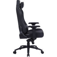 Игровое кресло CACTUS CS-CHR-0112BL черный, экокожа, с подголовником, крестовина сталь 1660796