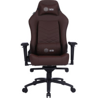 Игровое кресло CACTUS CS-CHR-0112BR коричневый, экокожа, с подголовником, крестовина сталь 1660795