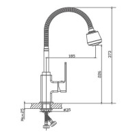 Смеситель для кухни Haiba с гибким изливом и режимом душ, хром HB73615