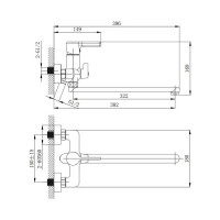 Смеситель для ванны Haiba с длинным изливом, черный HB22814-7