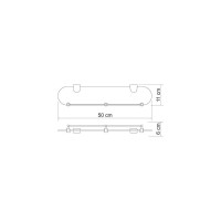 Стеклянная полка WasserKRAFT Berkel с бортиком K-6844
