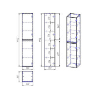 Пенал Dreja eco Grace 35 универсальный, белый лак, 2 дверки 99.0907