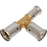 Переходный тройник HENCO уменьшенный с двух сторон, латунь, пресс, 20x20x16, 11P-202016