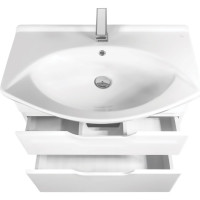 Тумба Dreja eco Laguna Plus 85 NEW, белый лак, 2 ящика, органайзер 99.0107