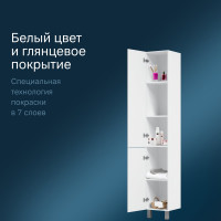 Шкаф-колонна AM.PM GEM напольный, левый, 30 см, двери, push-to-open M90CSL0306WG